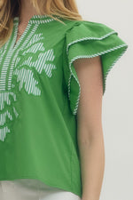 Tiered Flutter Sleeve Top