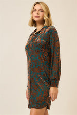 Burnout Velvet Dress