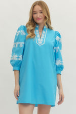 Contrast Embroidery Dress