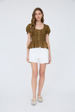 Smocked Peplum Top