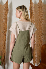 Tie Strap Cuffed Overalls