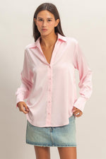 Satin Button Front Blouse