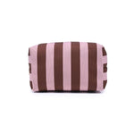 Pink Brown Stripe Makeup Bag