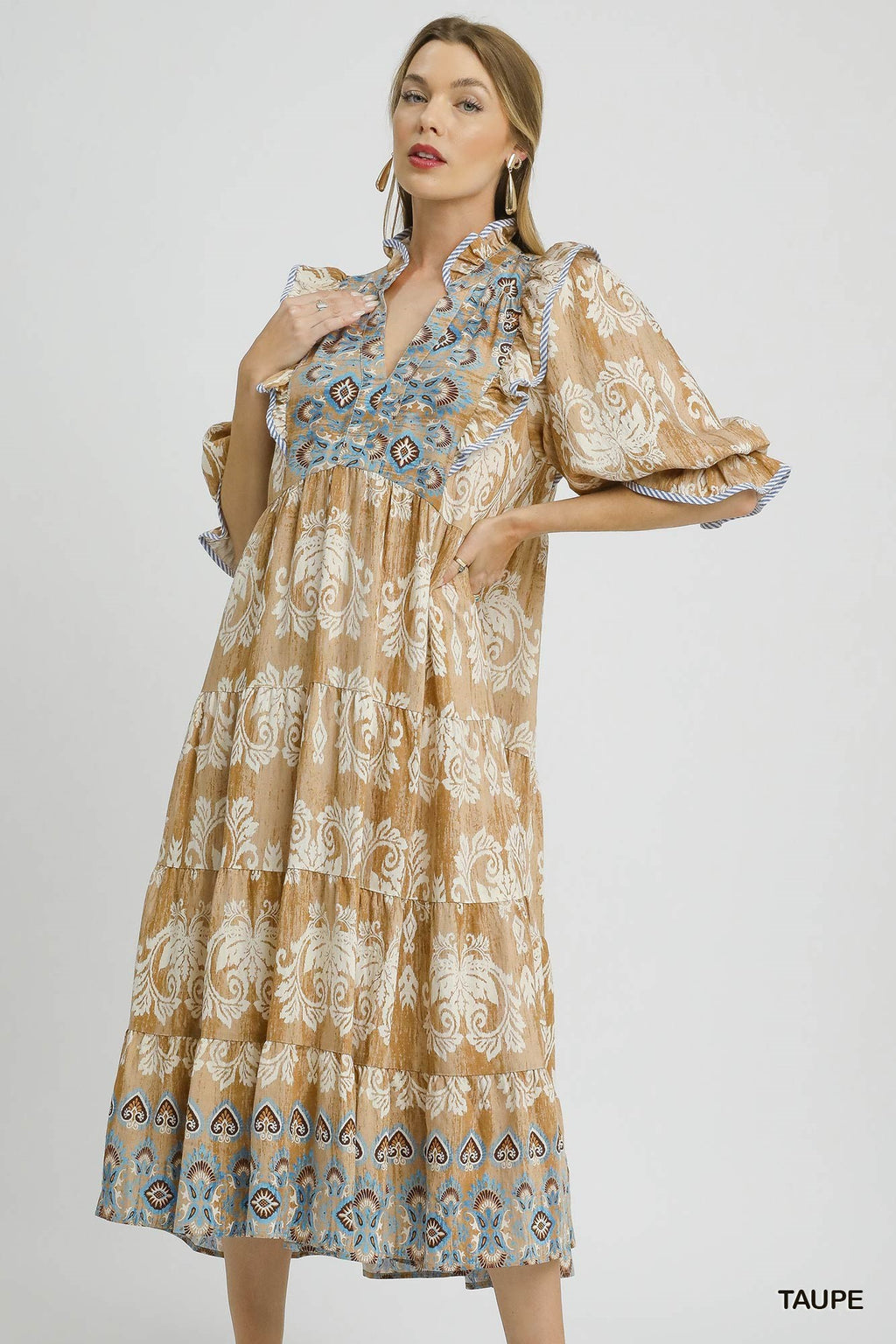 Damask Midi Dress