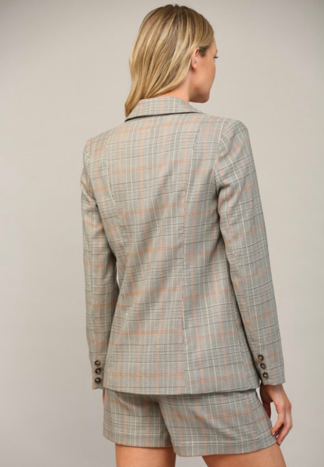 Plaid Double Breasted Blazer