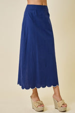 Navy Scallop Skirt
