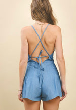 Denim Halter Romper