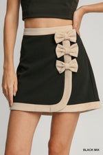 Color Block Bow Skirt