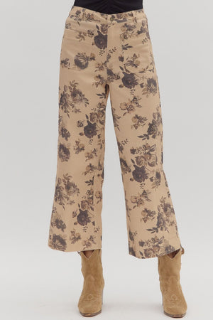 Floral Mid Rise Pants