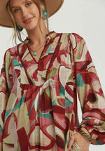 Abstract Babydoll Dress