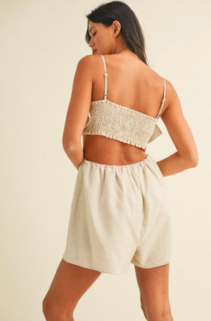 Linen Flower Jumpsuit