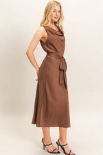 Diagonal Stripe Satin Dress