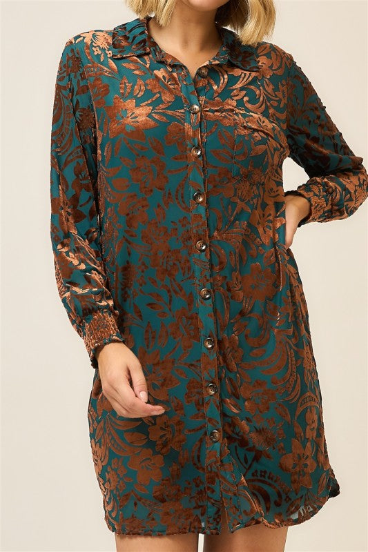 Burnout Velvet Dress