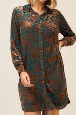 Burnout Velvet Dress