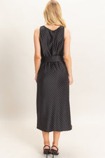 Diagonal Stripe Satin Dress