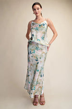 Watercolor Satin Skirt