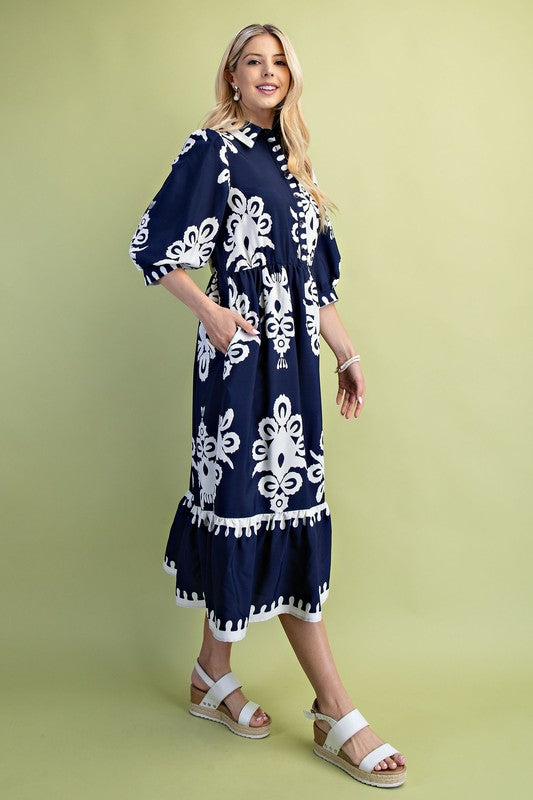 Bold Print Midi Dress