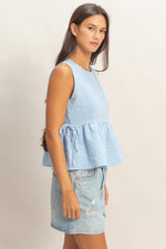 Gingham Peplum Top