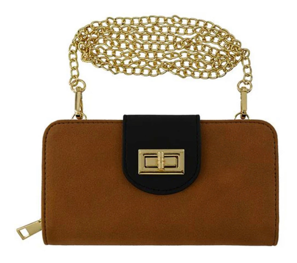Suede Crossbody Wallet