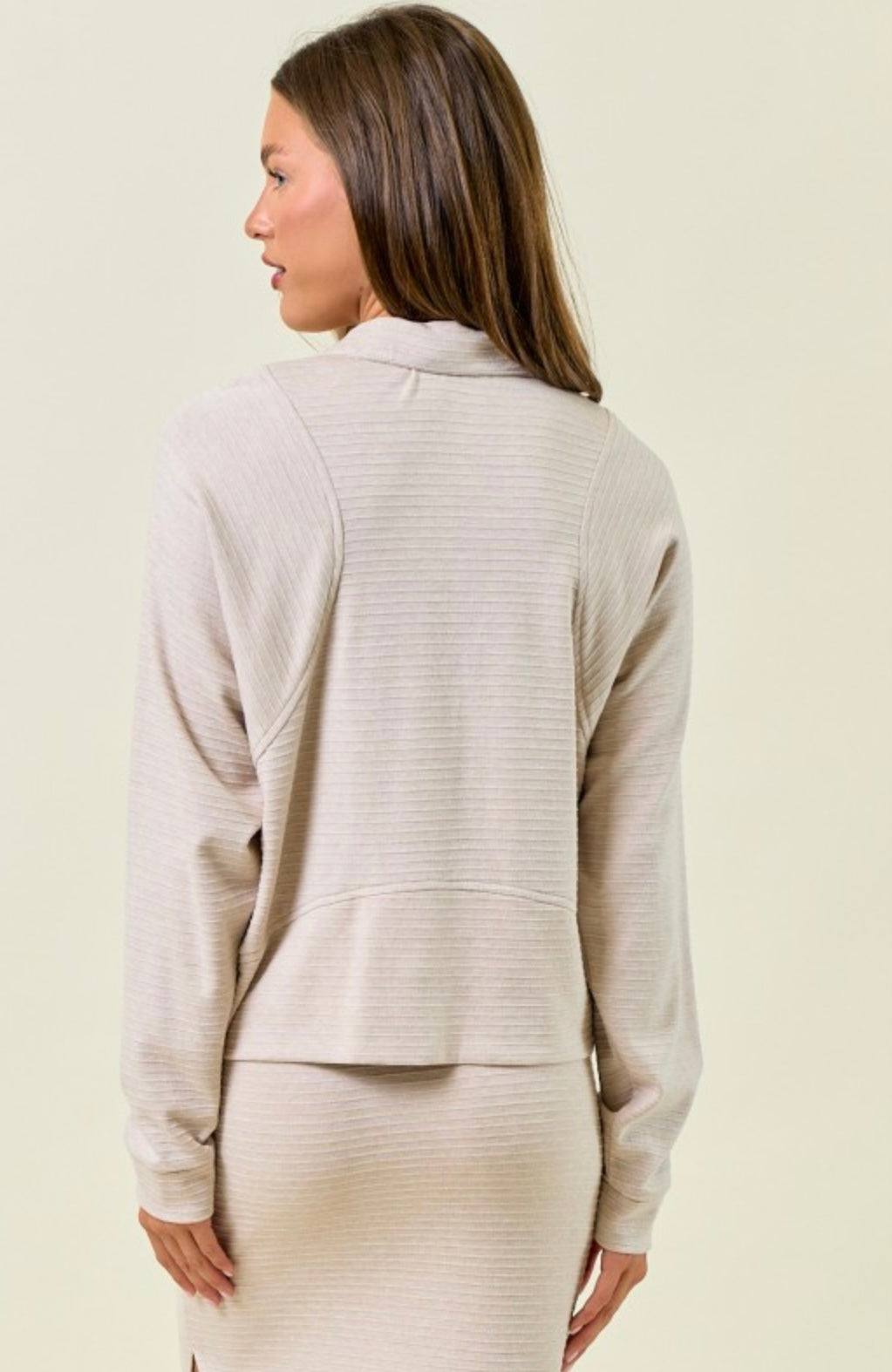 Stripe Textured Sweatshirt