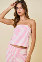 Striped Strapless Top