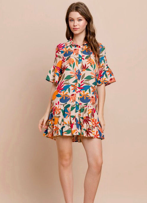 Tropical Shirt Dress