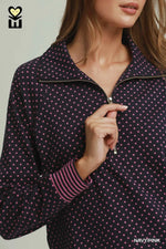 Polka Dot-Stripe Top