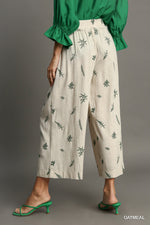 Linen Leaf Cropped Pants