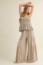 Lace Trim Palazzo Pants