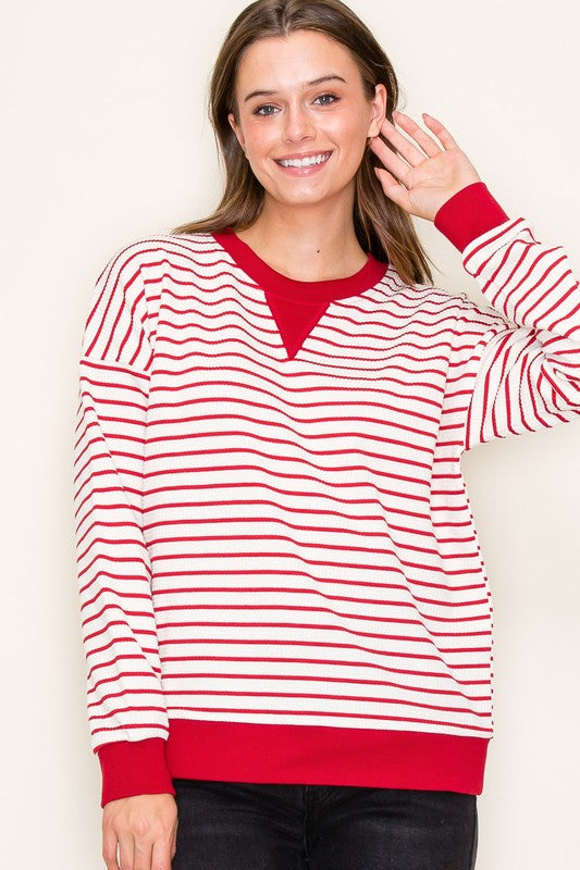 Textured Stripe Pullover