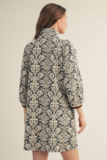Baroque Front Zip Dress