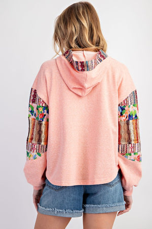 Mixed Textile Hoodie