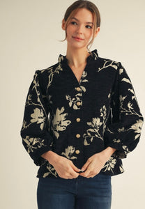 Floral Jacquard Top