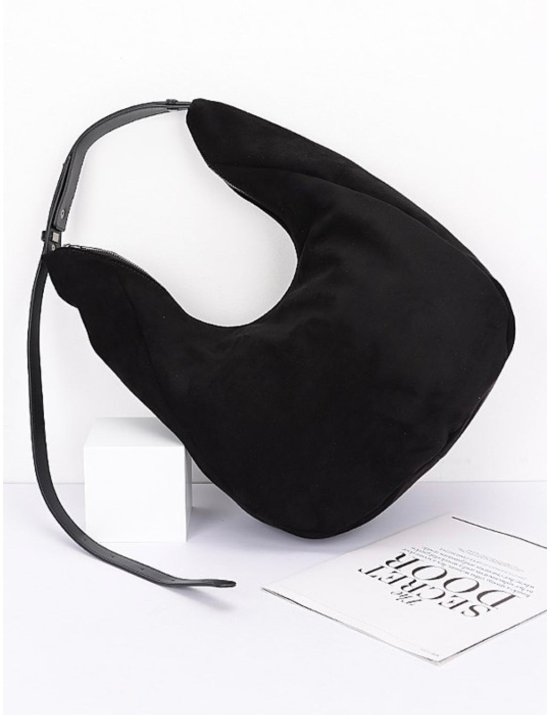 Faux Suede Shoulder Bag