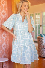 Stripe Embroidered Dress