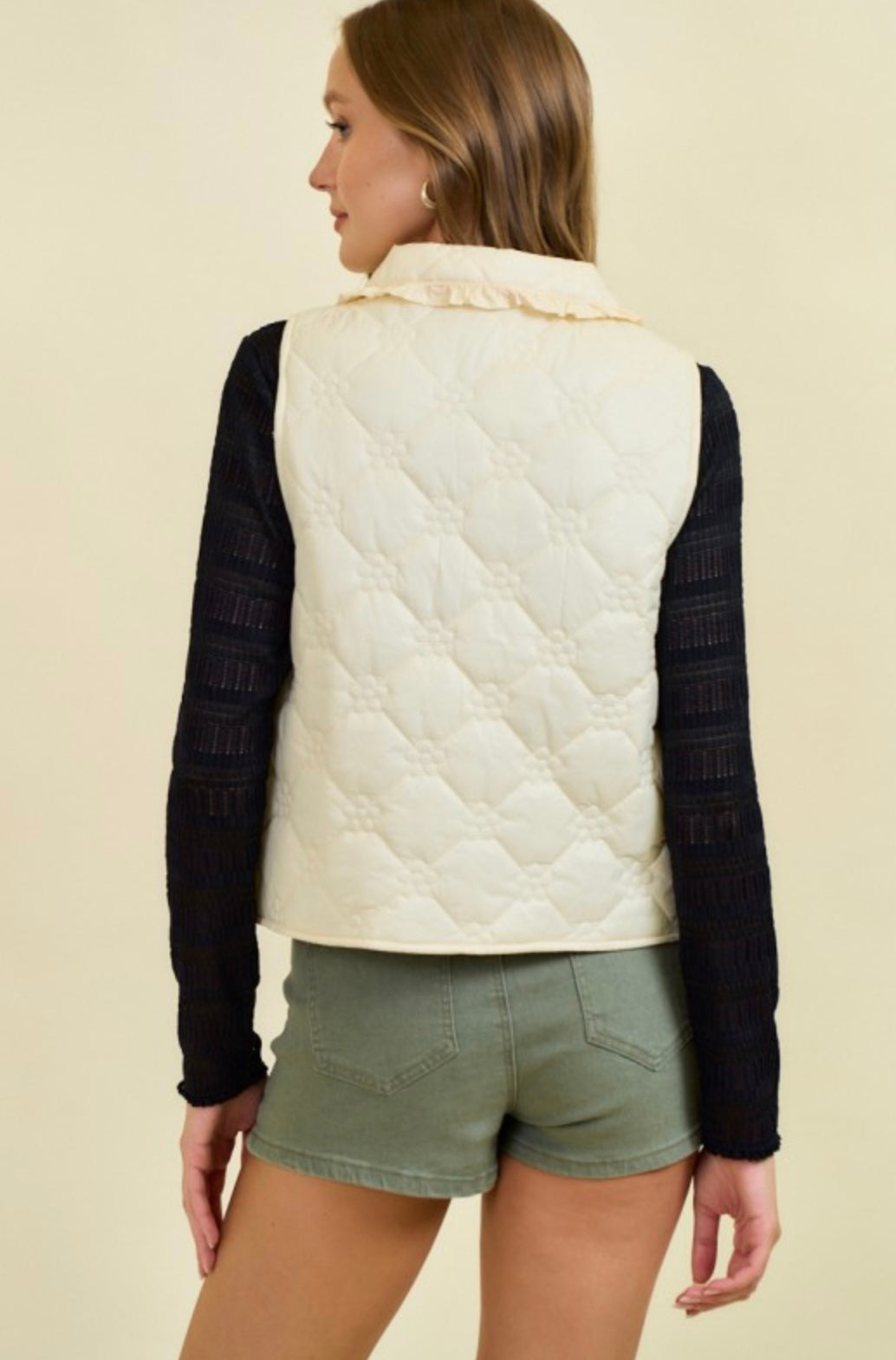 Ruffled Tie Front Vest