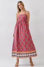 Rust Floral Maxi Dress