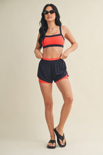 Contrast Block Nylon Shorts