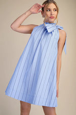 Striped Neck Tie Dress