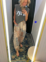 Earth Block Barrel Jeans