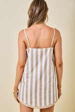 Game Day Striped Split Open Top