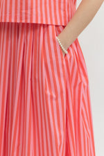 Zoe Striped Midi Skirt