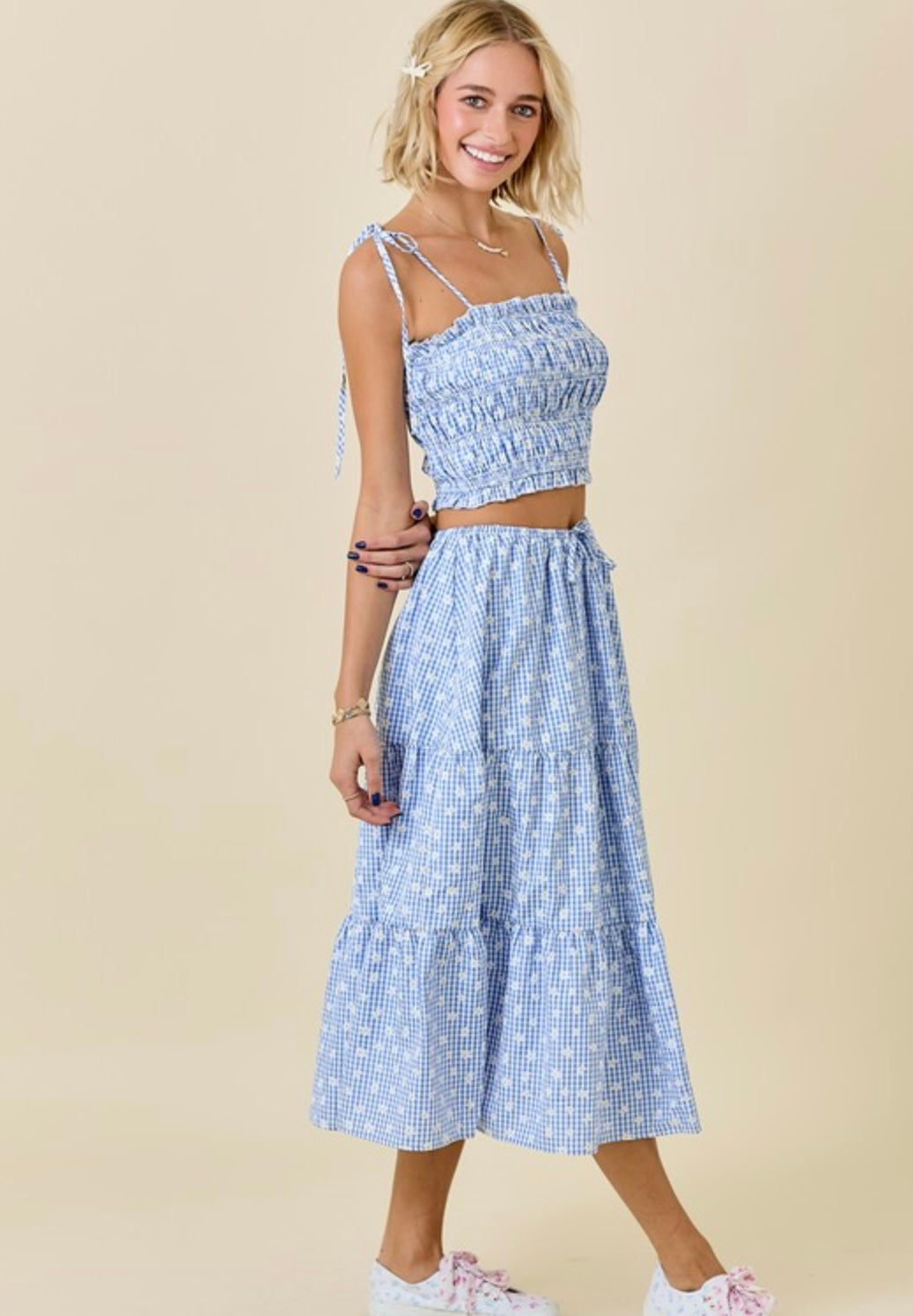 Flower Gingham Set