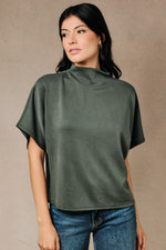 Palmer Olive Mock Neck Top