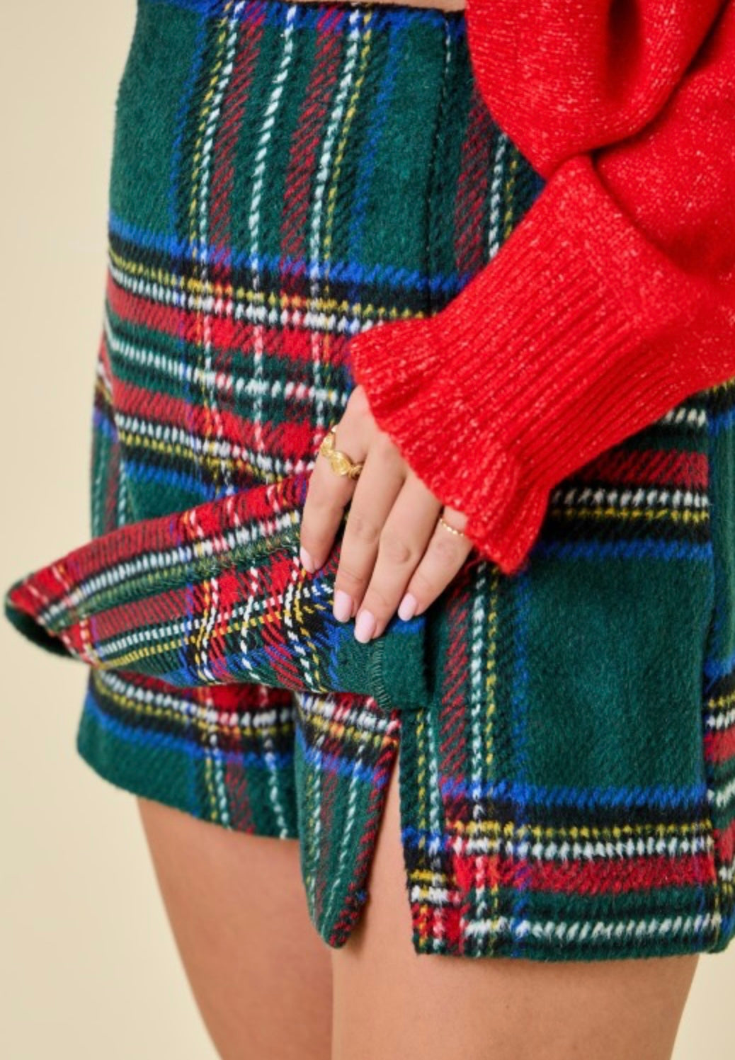 Christmas Plaid Skort