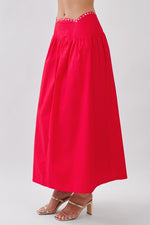 Studded Red Skirt