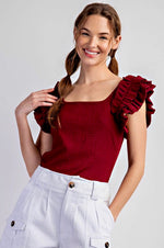 Ruffled Sleeve Top