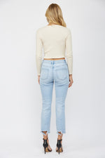 Mid Rise Cigarette Crop Jean