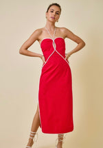 Contrast Piping Dress