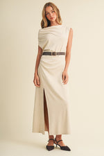 Suede Asymmetric Dress